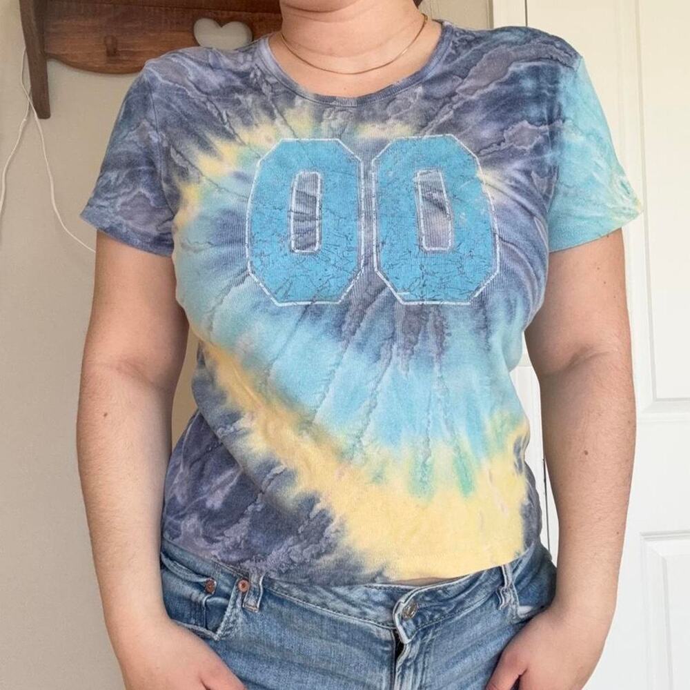 Vintage ragdoll blue tie dye baby tee t-shirt 00